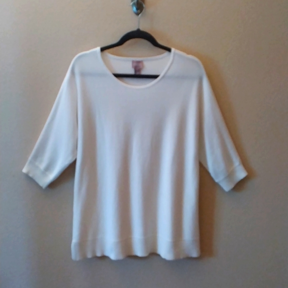 Chico's white 3/4 Sleeve Sweater Sz 2  US Sz L/12